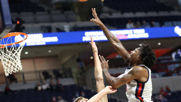 Ole Miss Men's Basketball vs UNCW on December 12th, 2020 at The Pavilion at Ole Miss in Oxford, MS.Photo by Joshua McCoy/Ole Miss Athletics